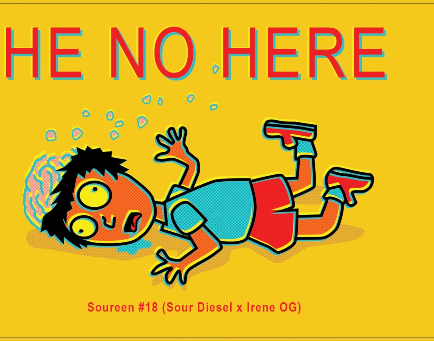 He No Here — Soureen #18 label art by Sarah Grillo